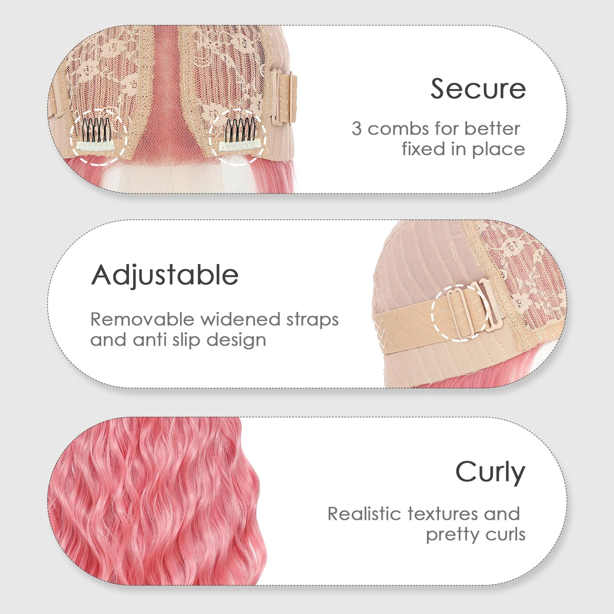 Beelu pink wig styled for cosplay and party looks