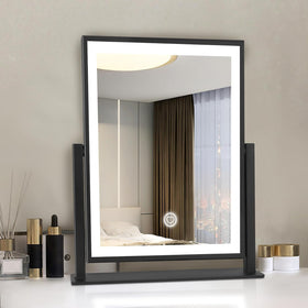 Beelux vanity mirror with lights viewed from the front for precise makeup application