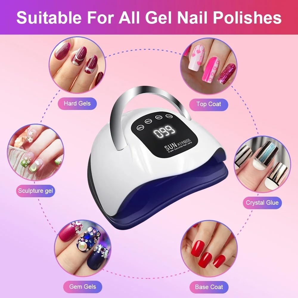 BEENLE 320W nail lamp digital display with clear timer readout