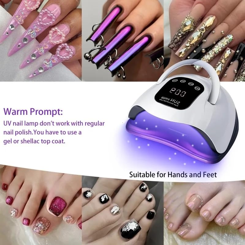 BEENLE 320W nail lamp spacious interior fits hands or feet comfortably