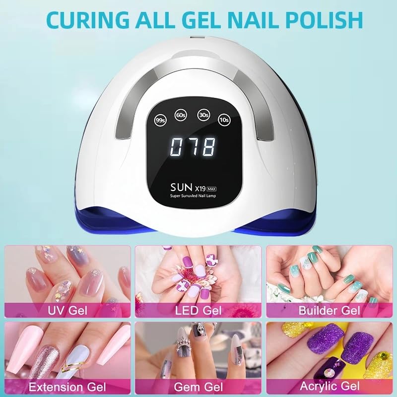BEENLE 320W nail lamp low-high temperature mode for gentler curing