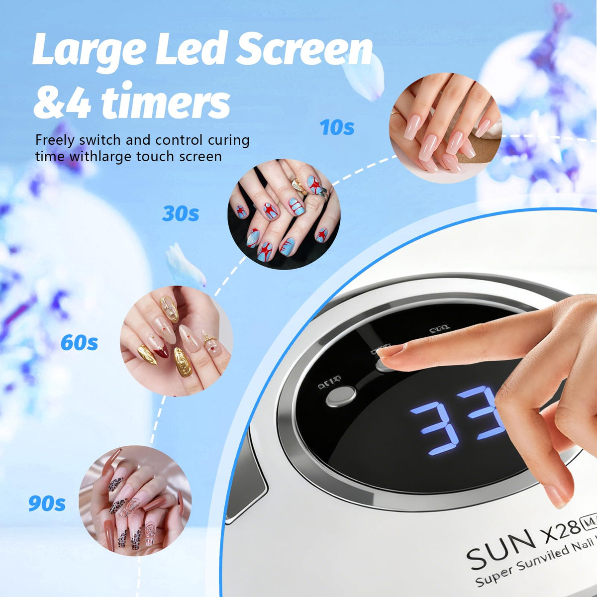 BEENLE nail lamp smart sensor enables hands-free curing.