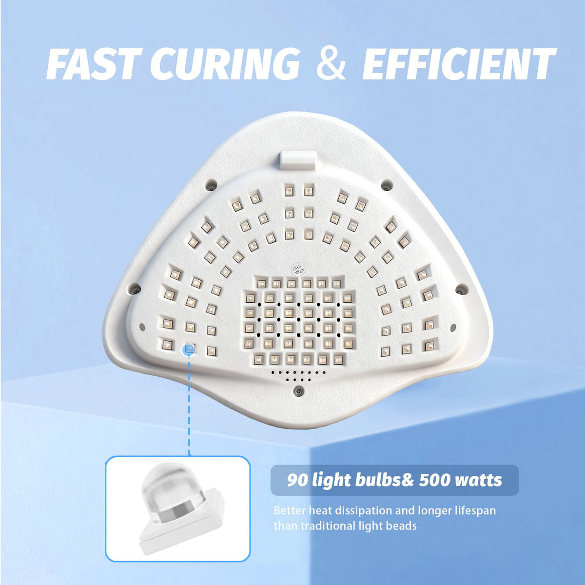 BEENLE 500W nail lamp timer panel with presets.