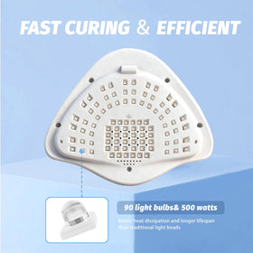 BEENLE 500W nail lamp timer panel with presets.