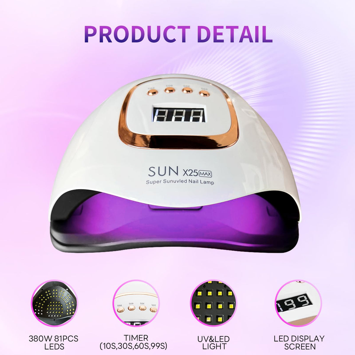 Beenle auto-sensor nail lamp enabling quick on/off during manicure