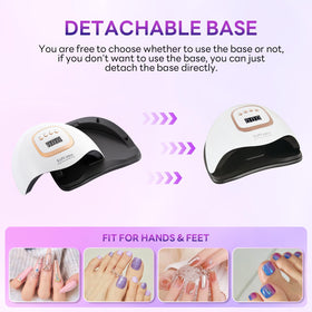 Beenle nail lamp with removable base for flexible setup
