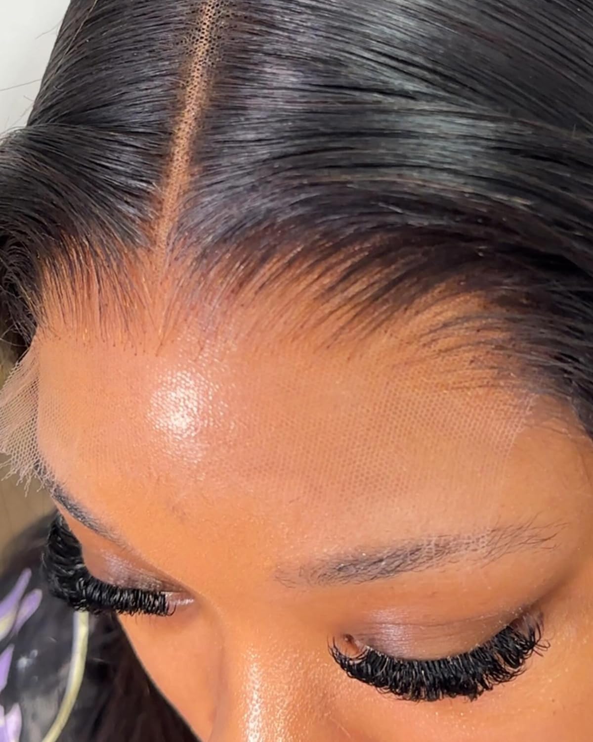 BEEOS 4x4 lace area closeup showing versatile parting options.
