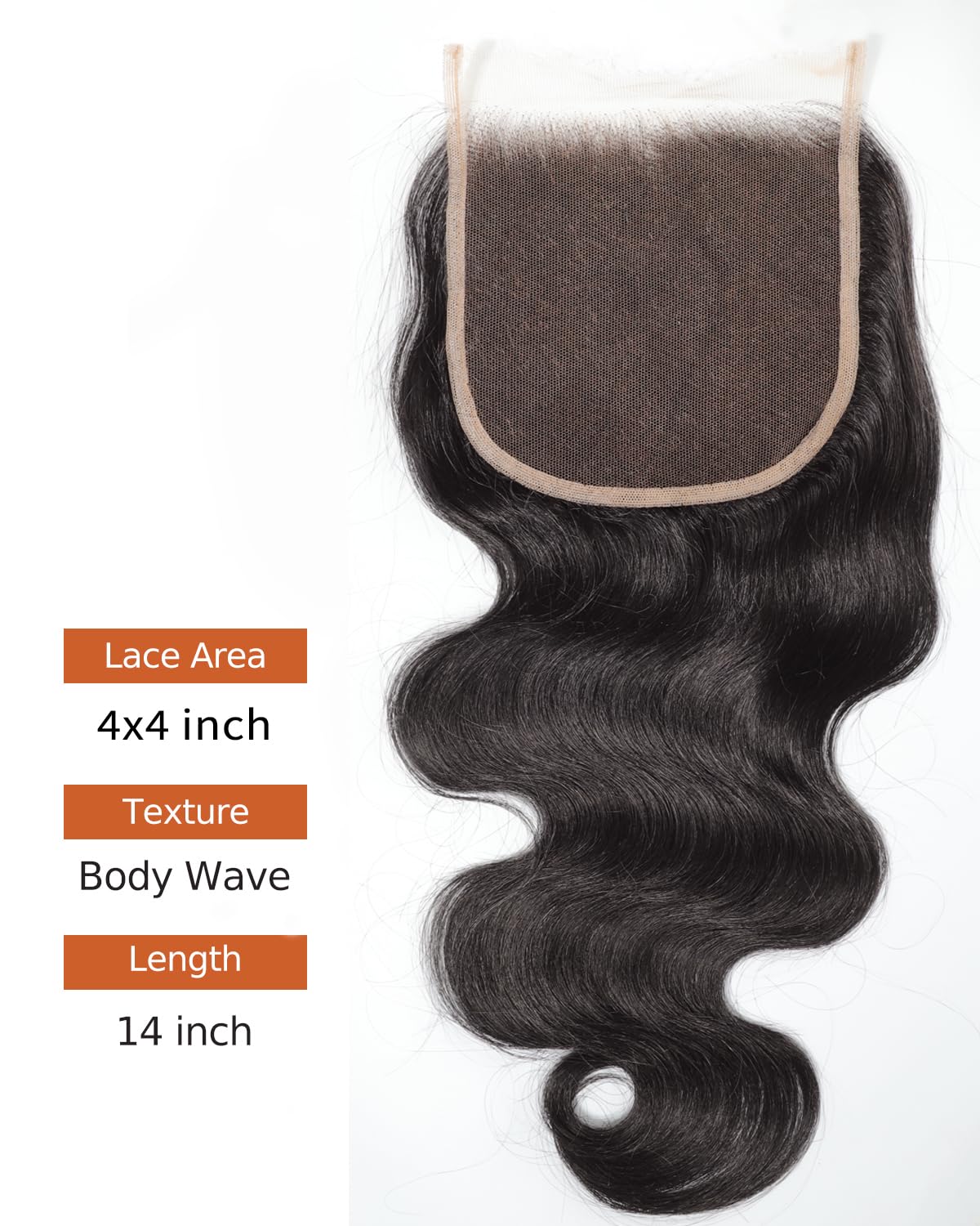 BEEOS body wave texture on closure closeup for styling versatility.