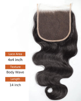 BEEOS body wave texture on closure closeup for styling versatility.