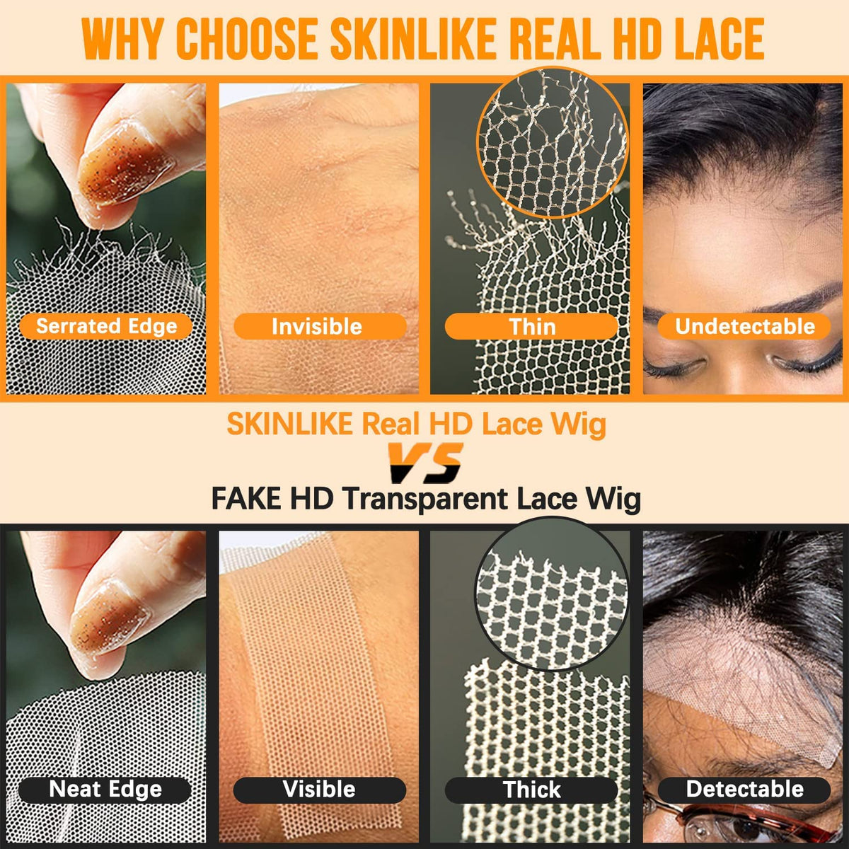 BEEOS HD lace color options to match varied tones.