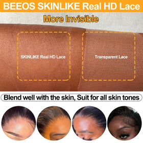 Beeos Pre-Plucked Bleached Knots highlight refined hairline details.