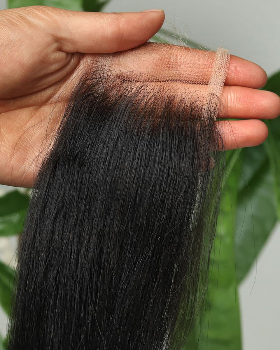 Beeos Skinlike Real HD lace closure showing invisible front for natural blend.