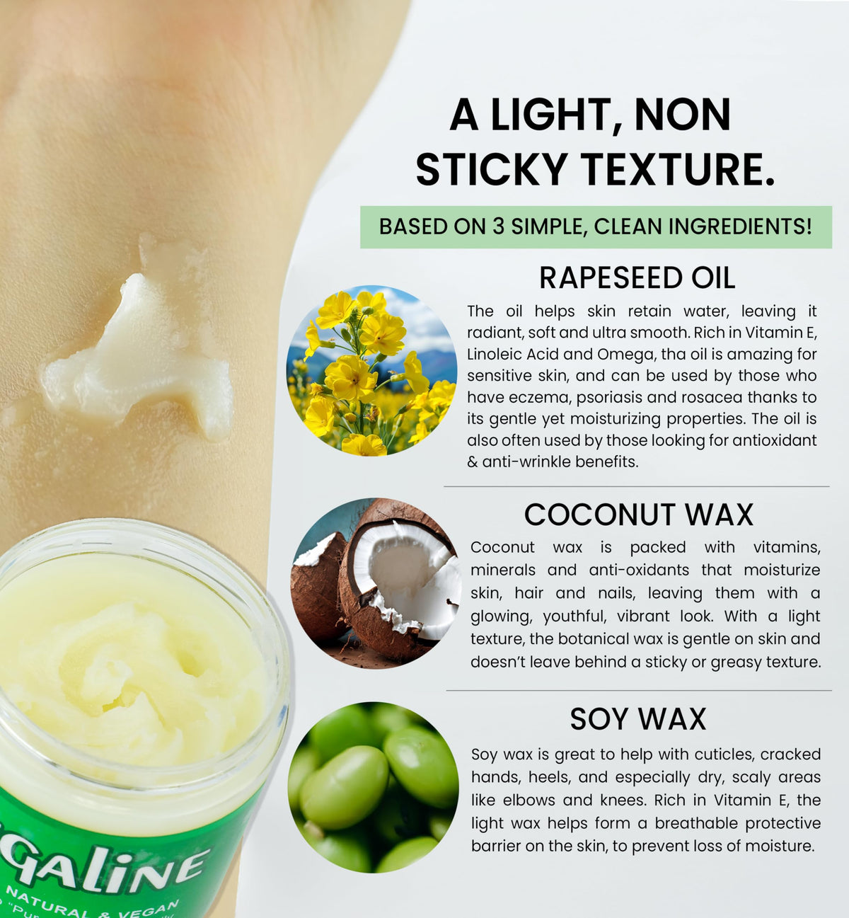 Beesaluxe Veggielene hands application demonstrates smooth glide
