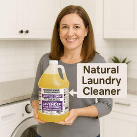Eight-ingredient Beessential Castile Soap simple, transparent formula