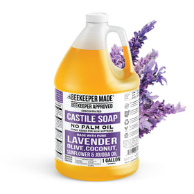 Beessential Beekeeper Made Castile Soap lavender bottle for gentle cleansing and natural fragrance