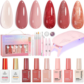 Beetles 22Pcs HEMA-Free gel nail kit box, ideal for at-home manicures and gifting.