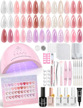 Beetles 80-pcs gel nail kit with UV light for at-home salon-quality manicures