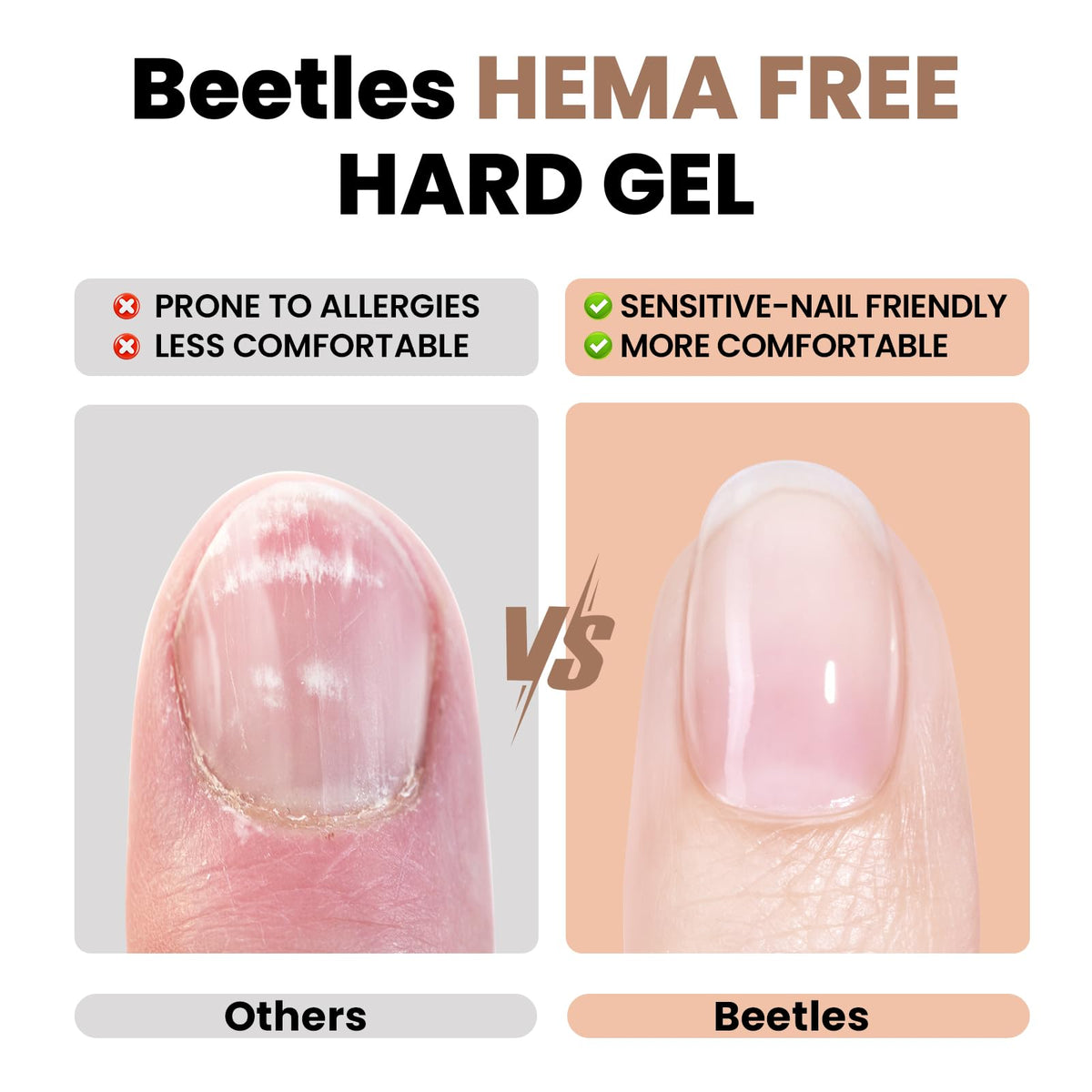 Beetles 9-in-1 hard gel application swatch highlights multi-use performance.