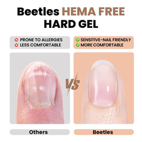 Beetles 9-in-1 hard gel application swatch highlights multi-use performance.