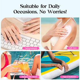 Beetles almond nails with 0.4mm edge thickness for durable daily wear.