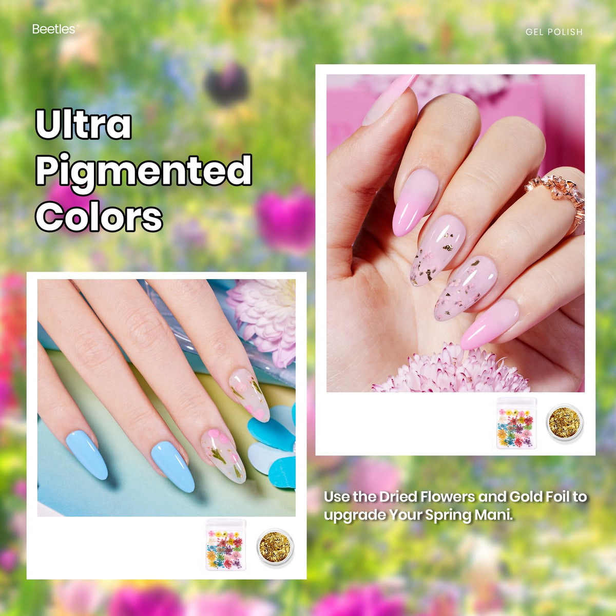 Base Coat and Glossy Top Coat included for a durable, shiny finish by Beetles