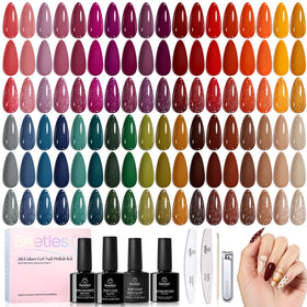 Beetles Brown Gel Polish Set Waltz Leaves bottle displays warm autumn hues for rich color.