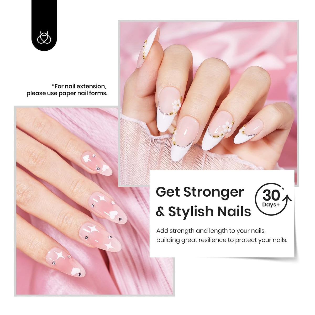 Beetles Builder Gel apex building in action for stronger nail structure