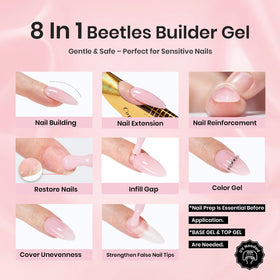 Beetles Builder Gel built-in 9mm brush for smooth bubble-free application