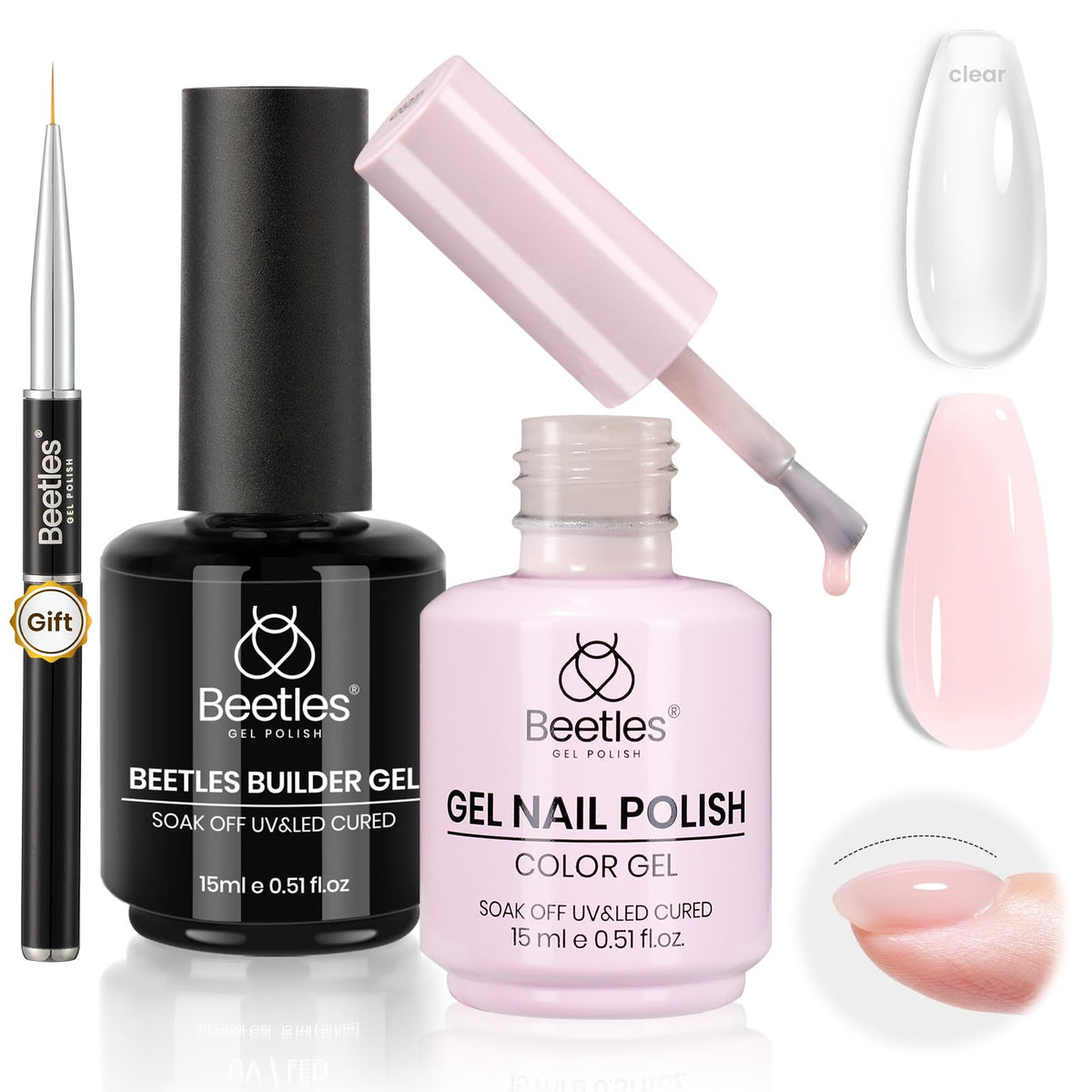 Beetles builder gel clear apex shaping for precise nail sculpting