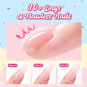 Finished Beetles Builder Gel nails with glossy long-lasting wear