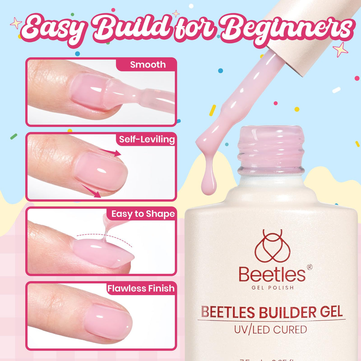 Beetles Builder Gel Juicy Blue bottle adds cool, sheer blue depth