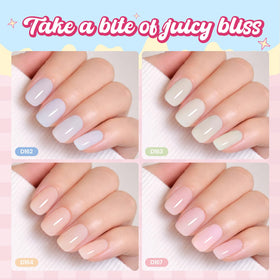 Beetles Builder Gel Juicy Pink bottle for bright translucent pink nails