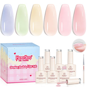 Beetles Builder Gel Kit pastel collection for smooth nail overlays
