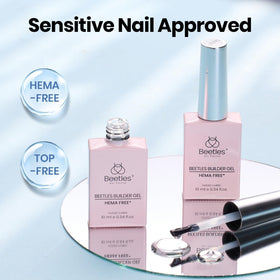 Beetles Builder Gel with included nail brush for precise apex shaping.