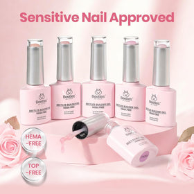 Beetles Builder Gel six-color set with nude, pink, glitter options