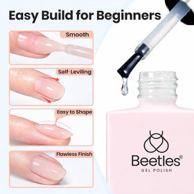Beetles Builder Gel builds a strong apex to reinforce natural nails.