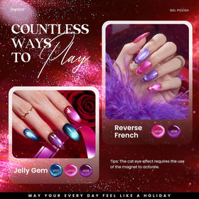 Base coat and top coats for Beetles Cat Eye Gel Polish provide smooth finishes