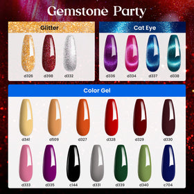 Glitter hues in Beetles Cat Eye Gel Polish add shimmer and depth