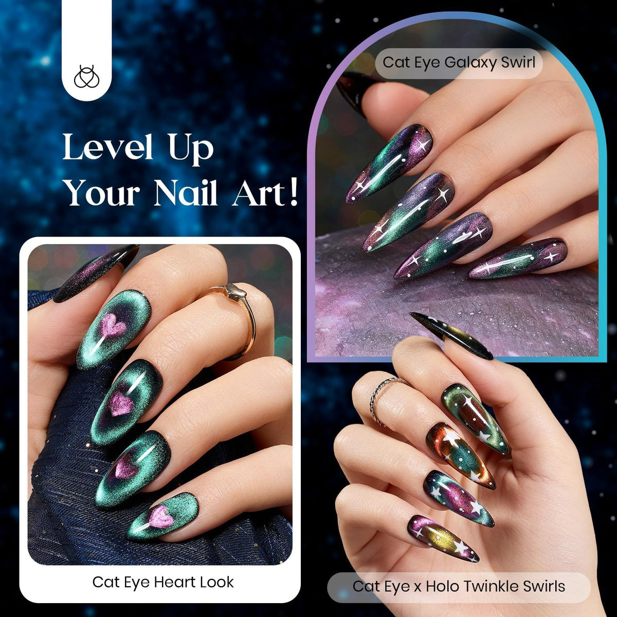 Beetles Cat Eye top coat provides a high-gloss, durable finish.