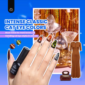 Base coat and top coats from Beetles Cat Eye Gel Nail Polish Kit deliver lasting shine.