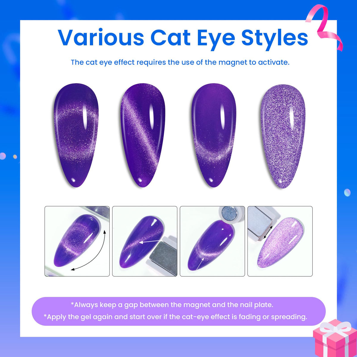 Gift-ready Beetles Cat Eye Gel Nail Polish Set for nail art lovers.