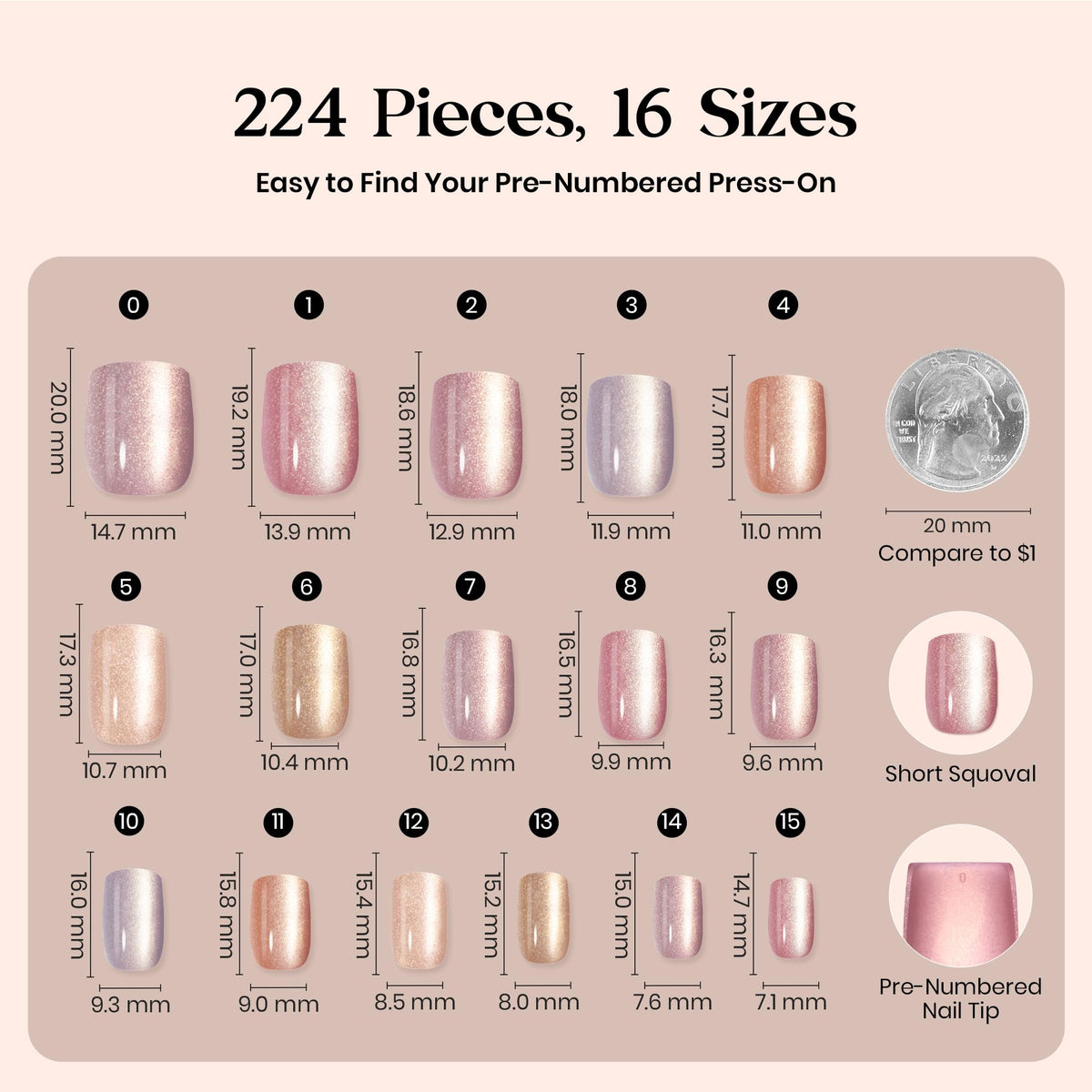 Beetles cat eye nails come in 7 nude colors for versatility.