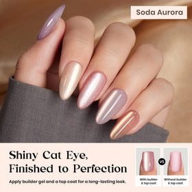 Beetles Cat Eye nails thickened acrylic press-on for durable wear
