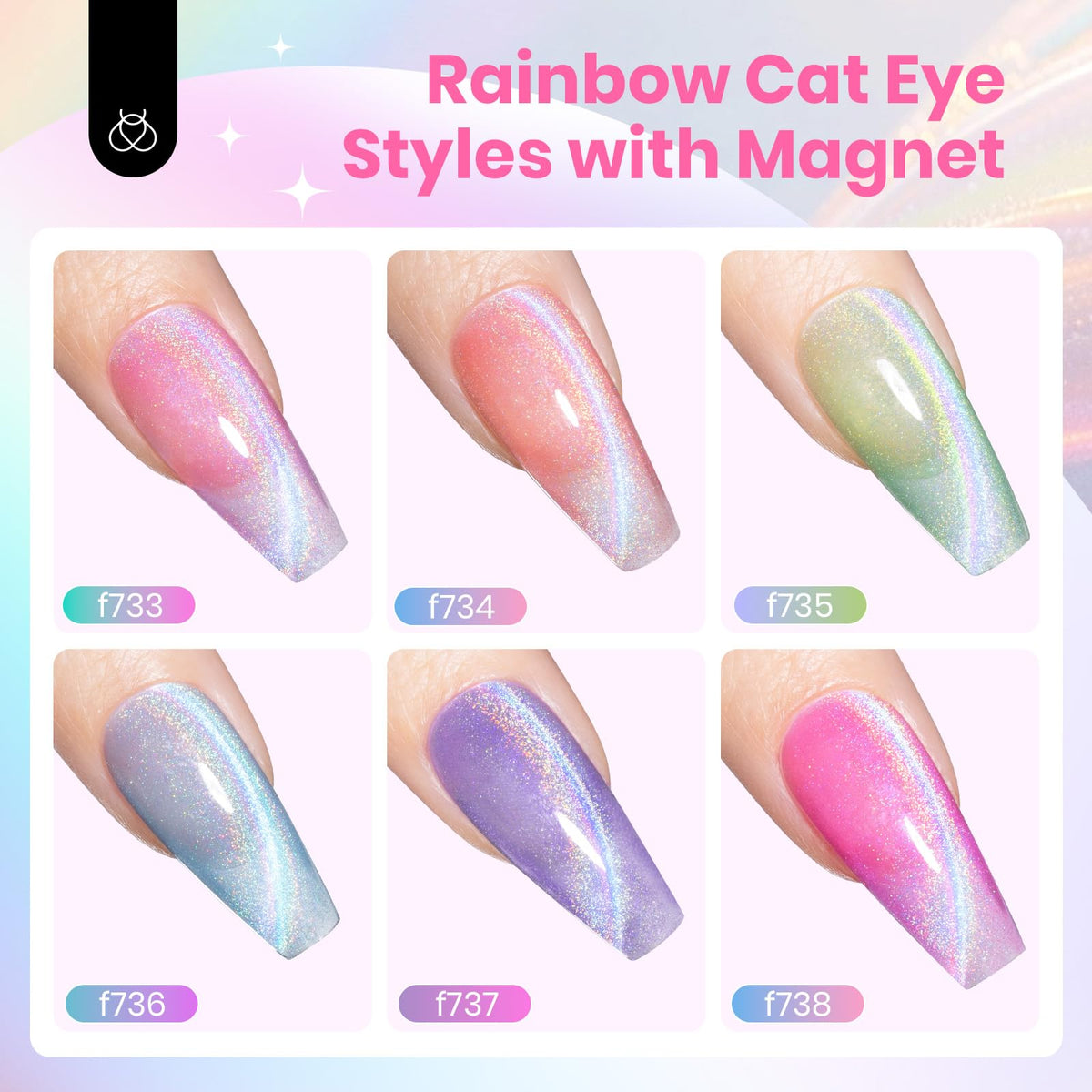 Beetles Cat Eye Orange gel polish adds warm summer pop.