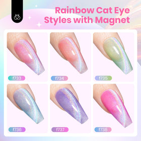 Beetles Cat Eye Orange gel polish adds warm summer pop.