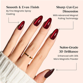 Beetles Cat Eye Press On Nails Enchanted Aurora captured in blue hues with durable wear