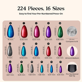 Beetles Cat Eye Press On Nails Enchanted Aurora provide quick glam with 224-piece set