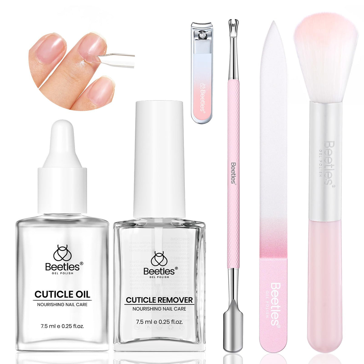 Beetles Cuticle Remover Nail Kit glass file shaping nails for a smooth base