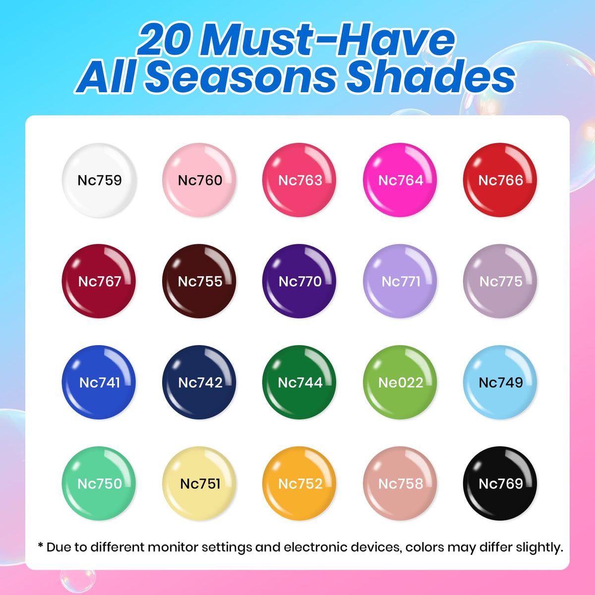 Beetles Deal Box with 20 gel colors for versatile seasonal looks.
