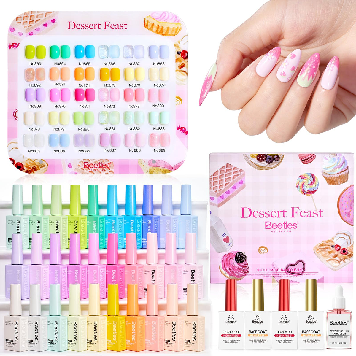 Beetles Dessert Feast mint green swatch for easy color testing and daily wear